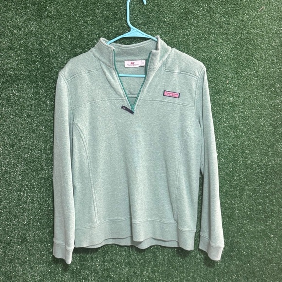 Vineyard Vines Sweaters - Vineyard Vines Light Green Quarter-Zip Sweater